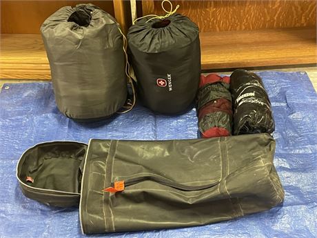 2 HD Sleeping Bags w/ 2 fleece Liners & Dry Bag