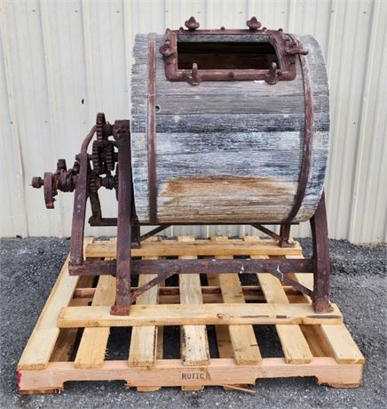 Massive Antique Butter Churn from Augusta, MT Ranch - 42"⬆️ x 29" Diameter