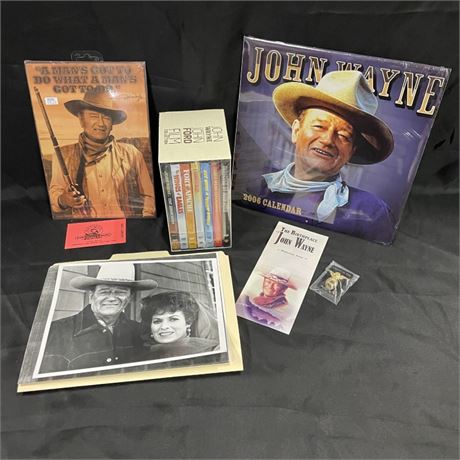 John Wayne Memorabilia & NIB DVD Set