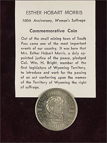 Vintage Wyoming Women's Suffrage Commemorative Coin