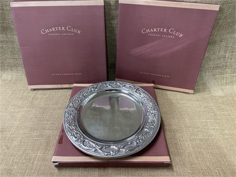 NIB Charter Club Charger Plates - 13" Diameter