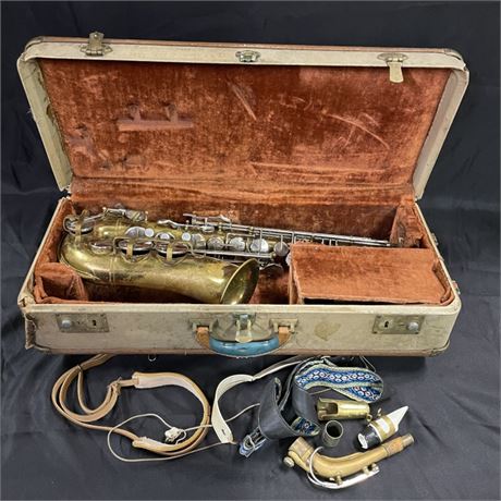 Vintage Silverton Saxophone w/ Case & Extras