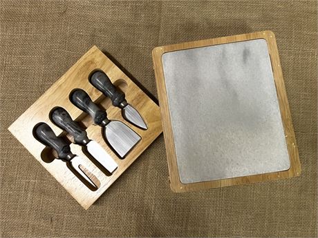 Stone Handle Culinary Case Set w/ Cutting Board - 9x8