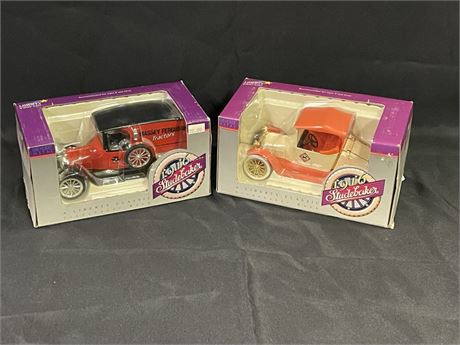 NIB Collectible Studebaker Coin Bank Pair