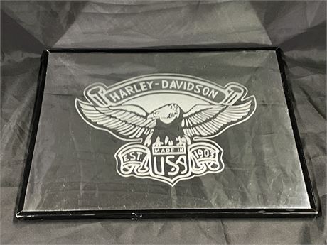 Framed Harley Davidson Eagle Wall Mirror - 20x16