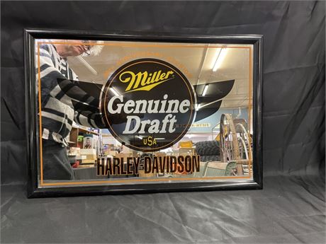 Framed Harley Davidson MGD Mirror Sign - 25x17