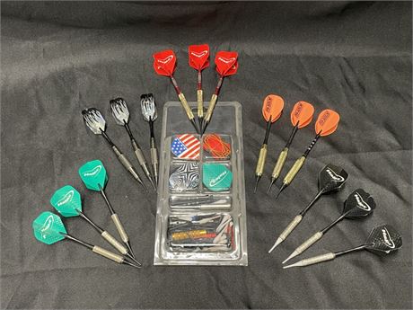 Assorted Electronic Dart Set w/ Tips & Flights