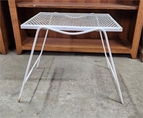 Small Vintage Metal Outdoor Table - 18x15x17