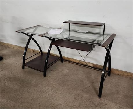 Glass Top Computer Desk - 61x23x31