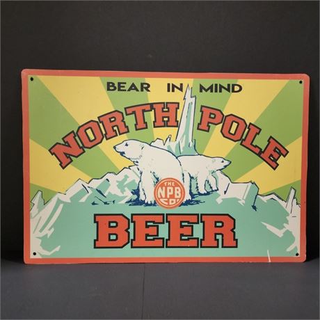 MT Artist Metal North Pole Beer Repro Sign - 18x12