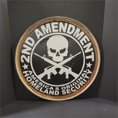 MT Artist Metal 2nd Amendment Repro Wall Hanger- 23" Diameter