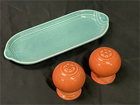 Fiestaware Tray & Salt/Pepper Shaker