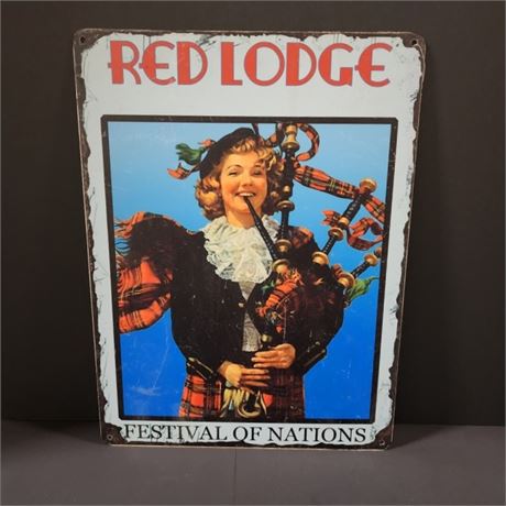 MT Artist Metal Red Lodge Festival of Nations Repro Sign - 12x16