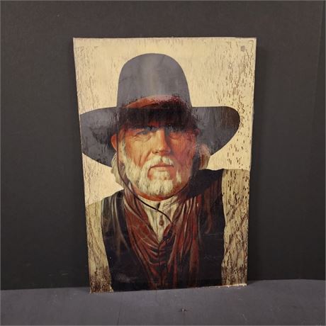 MT Artist - Tommy Lee Jones on Wood Repro Wall Hanger - 12x18