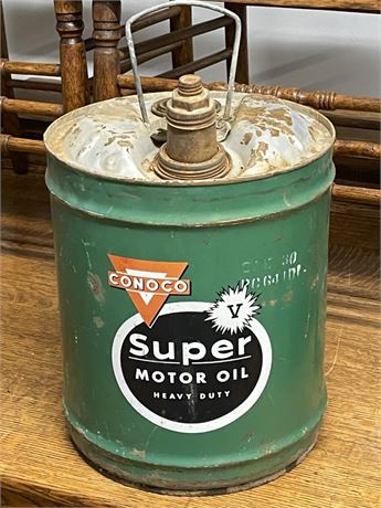 Vintage 5 Gallon Conoco Oil Can