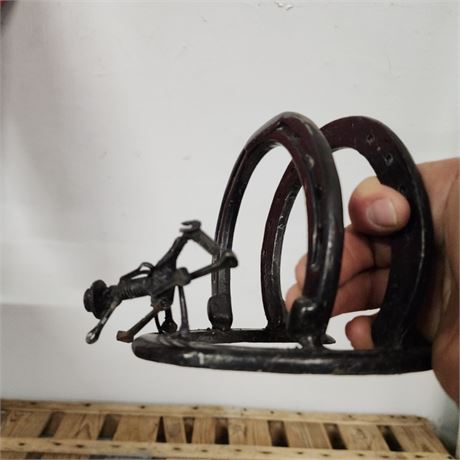 Horseshoe w/ Bronc Rider Letter/Mail Holder