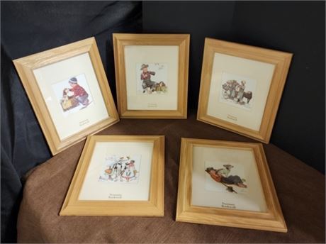 5 Framed/Matted Norman Rockwell Prints - 10x12