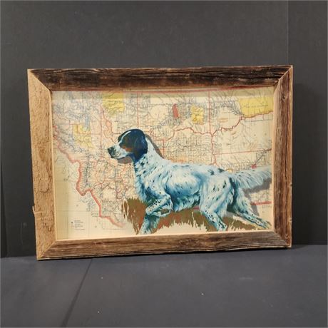 Mt Artist Repro Framed Bird Dog in MT Wall Hanger - 21x15