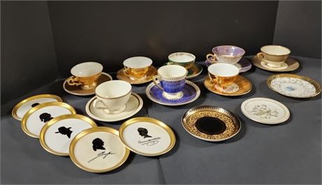 Assorted Vintage Tea Cups & Liners - Silhouettes are Numbered