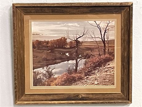 Framed Scenery Photograph - 28x24