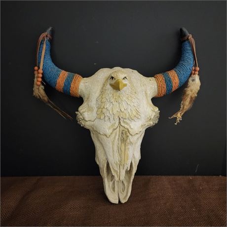 Eagle on Skull Wall Hanger (ceramic??) - 12x16