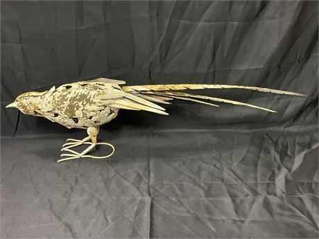 Large Metal Distressed Pheasant Sculpture - 35"➡️