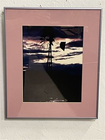 Framed Windmill Photograph - 16x16