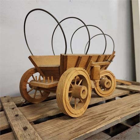 Wood Carved Home-Made Wagon