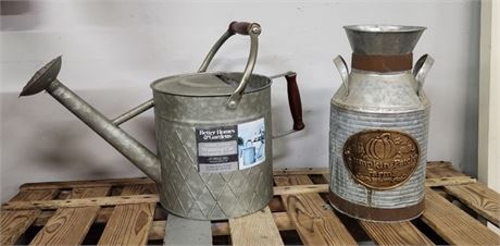 Watering Can & Faux Cream Can