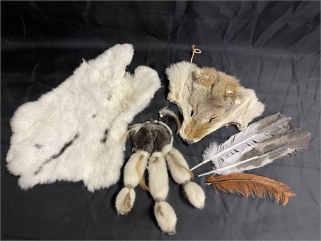 Native American Dress Pelts & Turkey Feathers