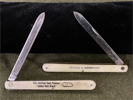 Vintage Advertising Long Folding Knives