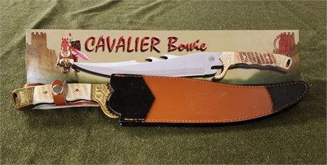 NIB 16" Bowie Knife with Leather Sheath