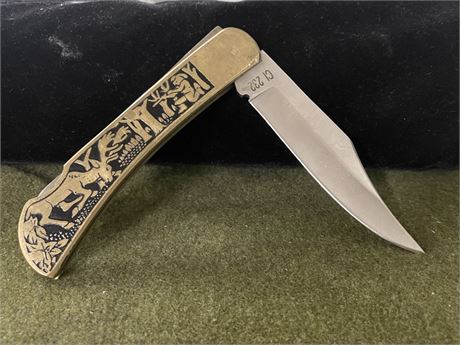 Collectible Engraved Folding Knife