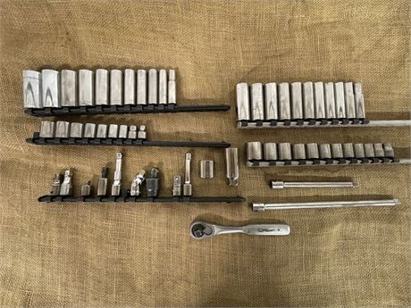 Nice Craftsman Socket Sets, SAE and Metric w/ Extensions and Ratchet
