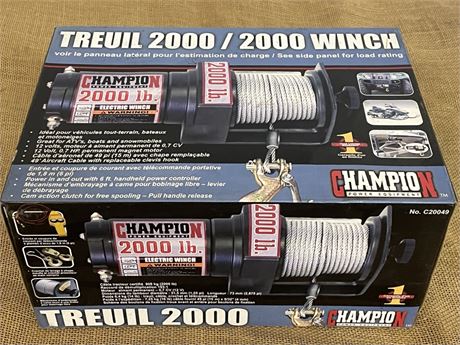 New 2000 lb. Champion Electric Winch