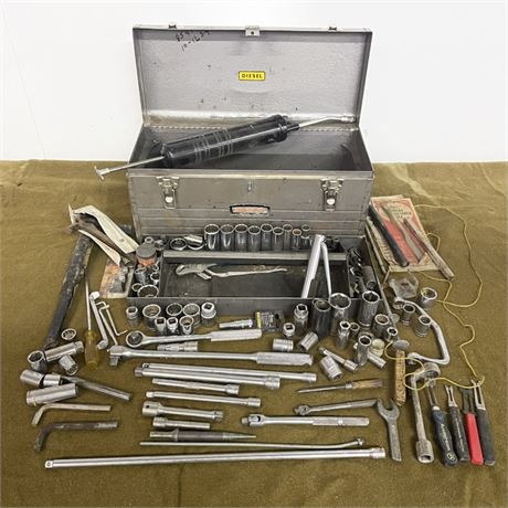 Craftsman Steel Toolbox w/ Sockets and other Tools
