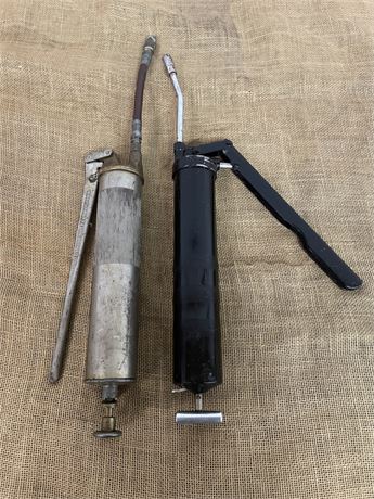 Vintage Alemite Corp Grease Gun + Another used one w/ grease in it.