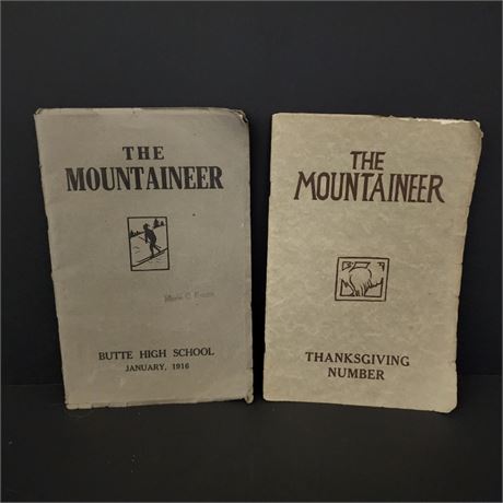 Antique (1916) Butte High School "The Mountaineer" Publication and Program