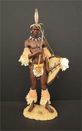 Awesome Tribes Of The World African Tribesman Statue, 14" tall