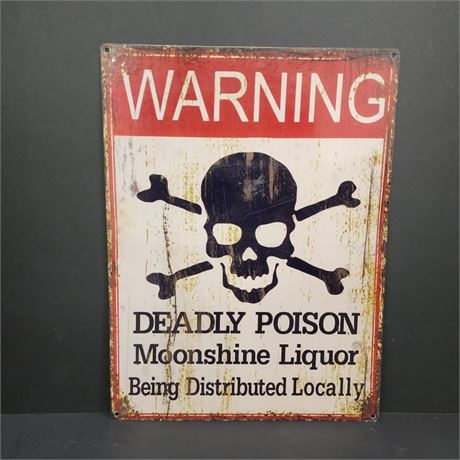 Metal Warning Poison Sign (Repro by MT Artist) - 12x16