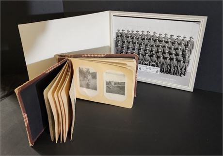 Vintage 1942 Marine Platoon Photo & Soldiers Picture Scrapbook