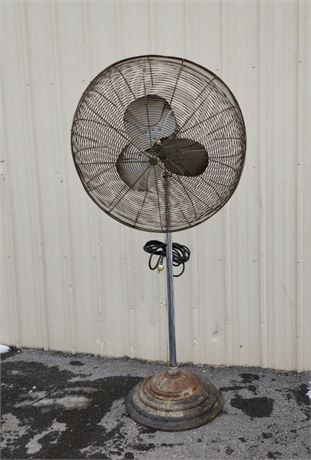 Vintage Working Adjustable Shop Fan - 34" Diameter/72"⬆️