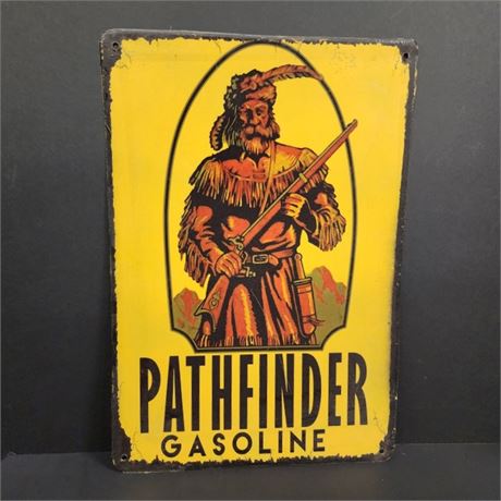 Metal Pathfinder Gasoline sign (Repro by MT Artist) - 13x19