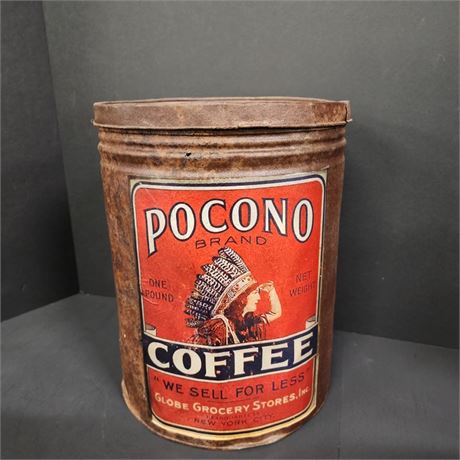 Metal Pocono Coffee Can (Repro by MT Artist)