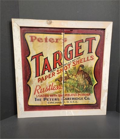 Wood Peters Target Sign (Repro by MT Artist) - 22x22