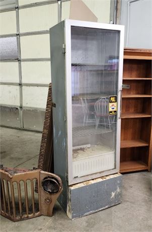 1950's Steel Pepsi Cola Glass Door Cooler - 26x16x70