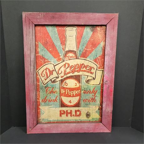 Wood Dr. Pepper Sign (Repro by MT Artist) - 16x22