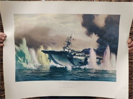 Vintage Print of U.S.S Gambier Bay