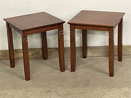 Pair of Wood Side Tables - 16x16x19