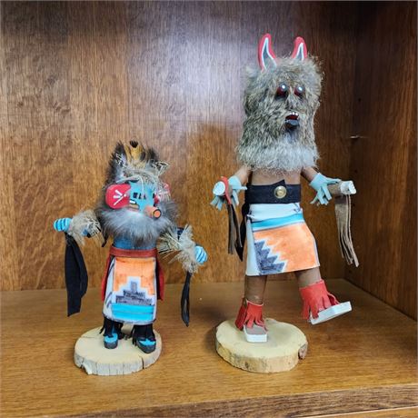 Collectible Handmade Kachina Doll Pair...12" & 7" Tall